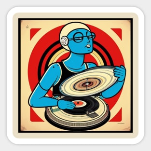 Pop Surrealism Vinyl Record Player Sticker